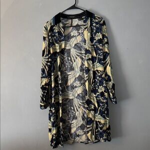 Scotch & Soda Stargazer BlueBlack Gold Metallic Floral Patterned Kimono Size XS